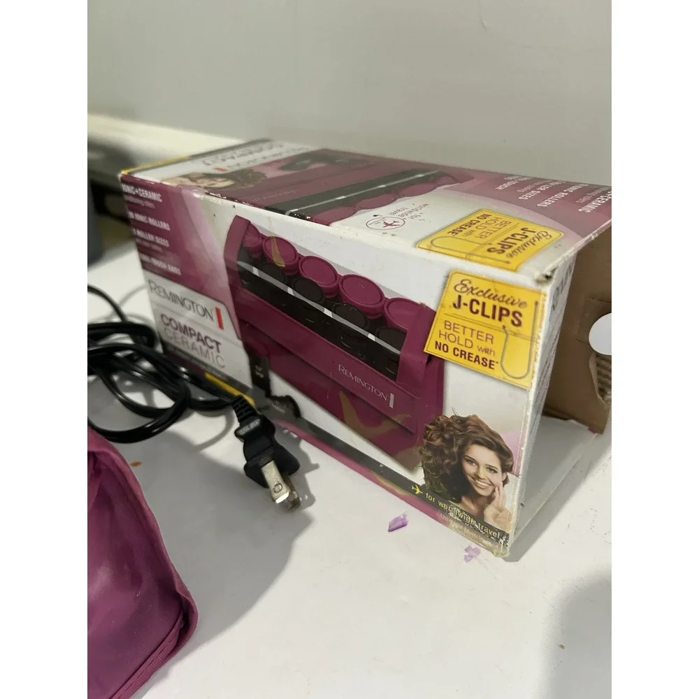 REMINGTON STYLE CURL ENVY TRAVEL ON THE GO ROLLER STEAM SET IN CASE Tested